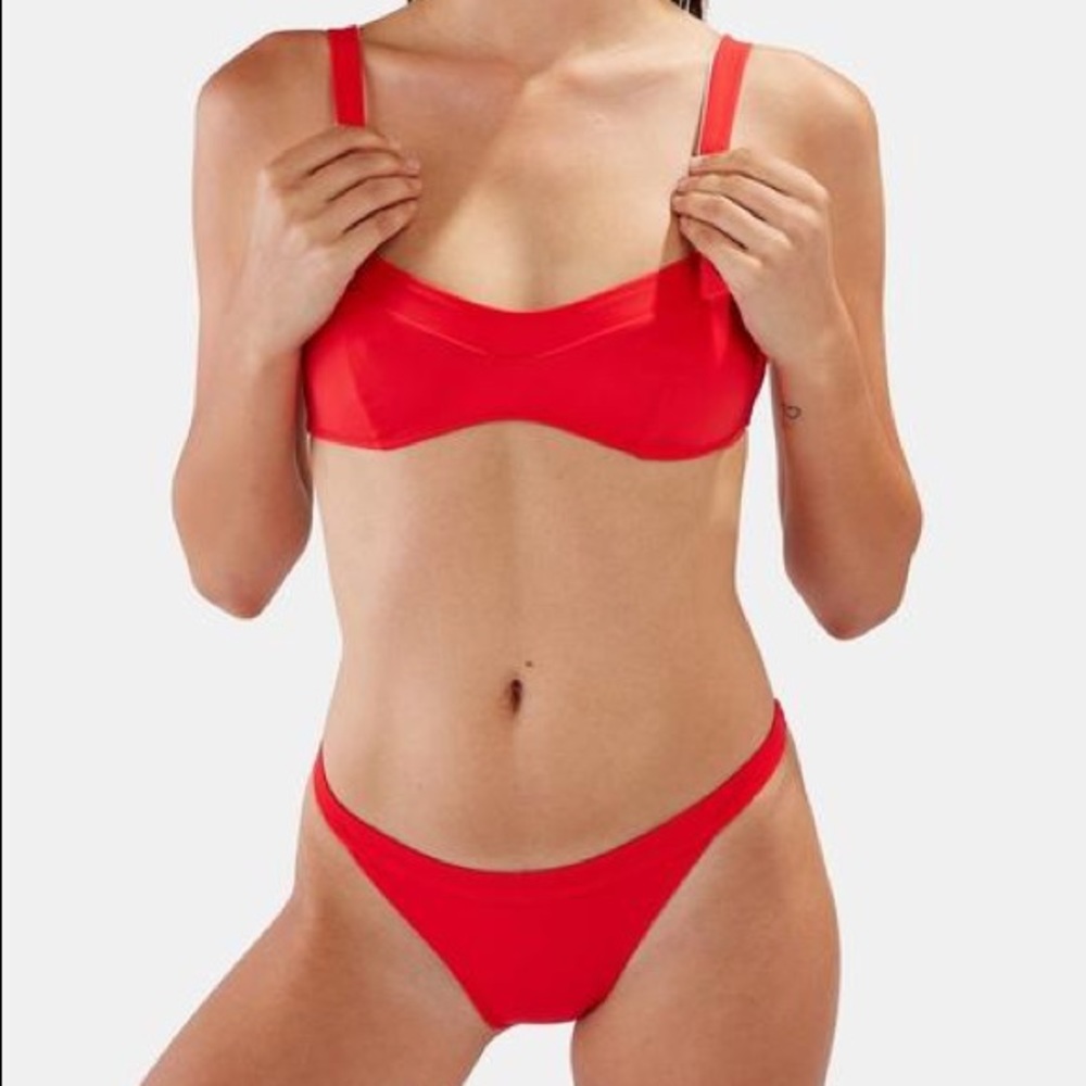 Solid & Striped Swimsuit Bikini Top & Bottom